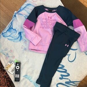 Under Armour Pink and Navy Sportswear Set